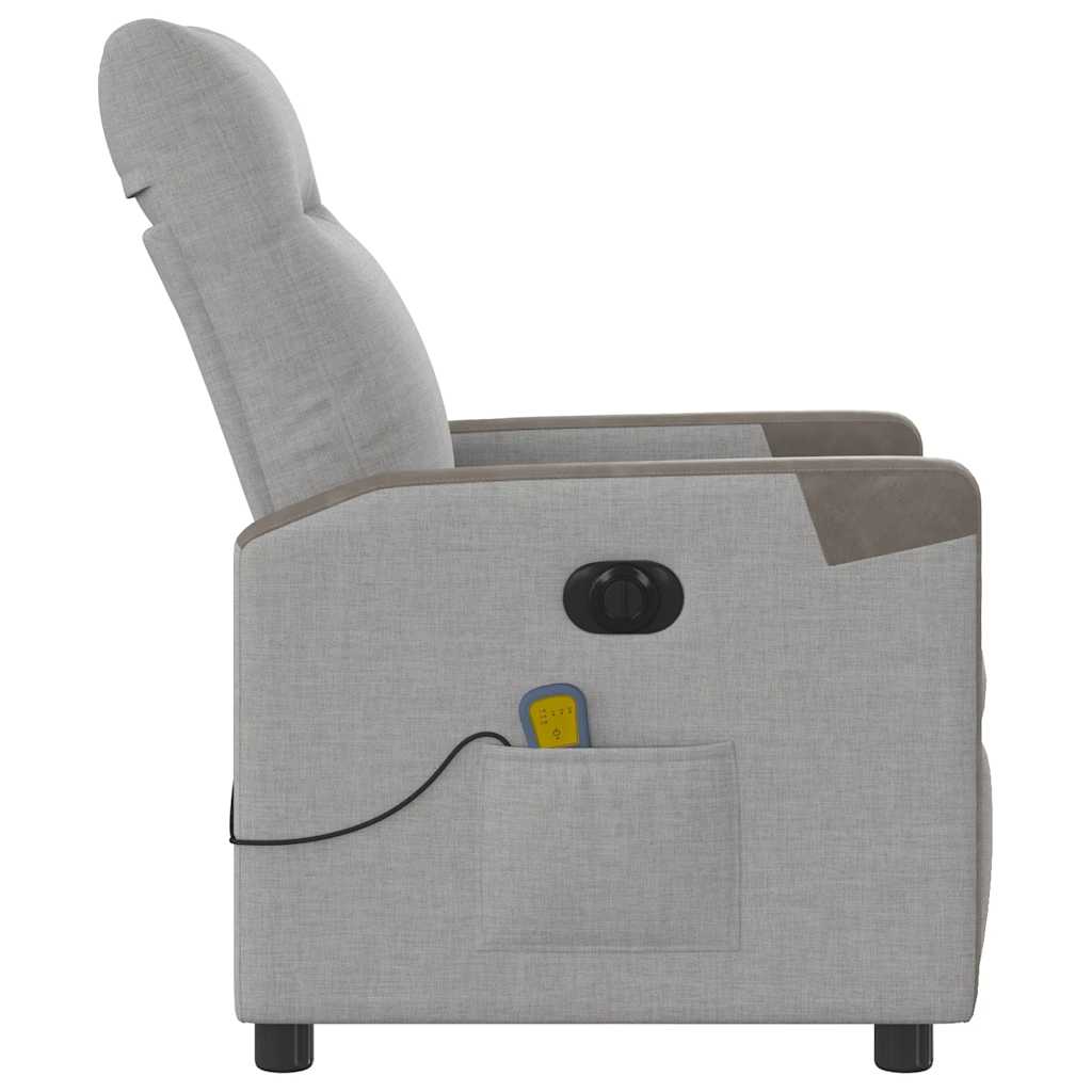 vidaXL Massagesessel Elektrisch Wolkengrau Stoff