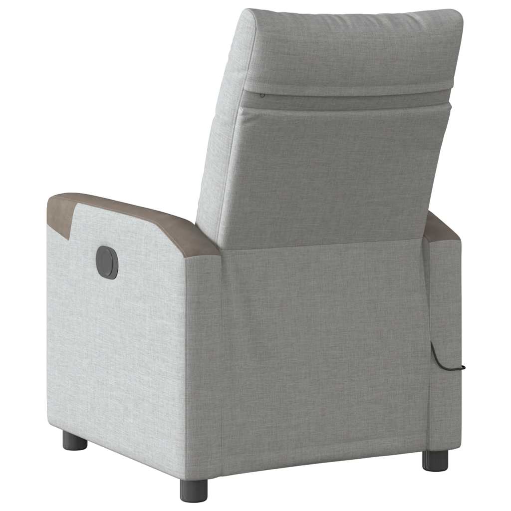 vidaXL Massagesessel Elektrisch Wolkengrau Stoff