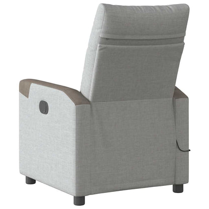 vidaXL Massagesessel Elektrisch Wolkengrau Stoff