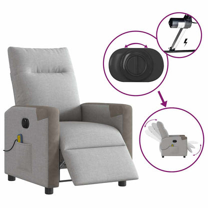 vidaXL Massagesessel Elektrisch Wolkengrau Stoff