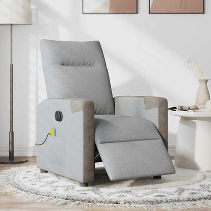 vidaXL Massagesessel Elektrisch Hellgrau Stoff