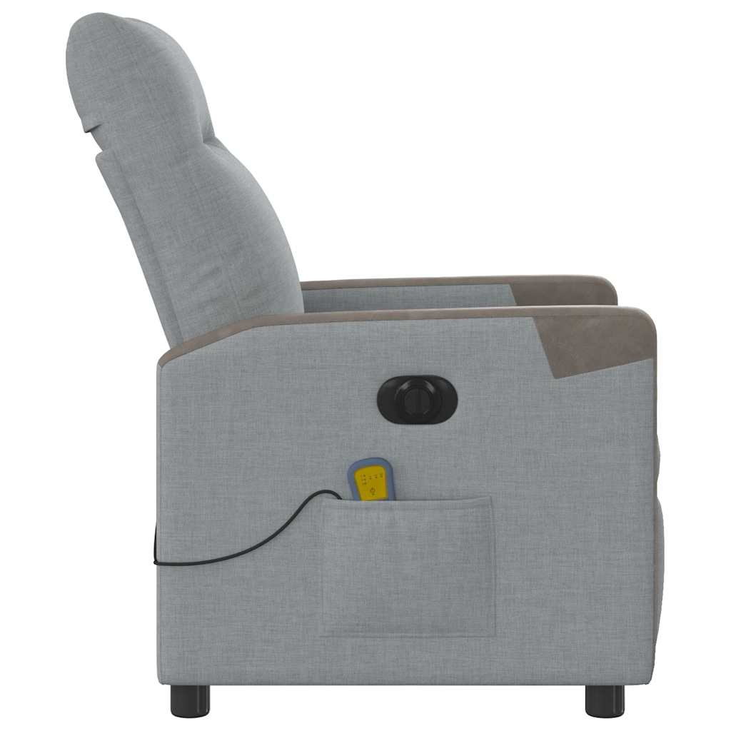vidaXL Massagesessel Elektrisch Hellgrau Stoff