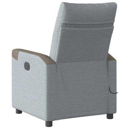 vidaXL Massagesessel Elektrisch Hellgrau Stoff
