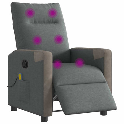 vidaXL Massagesessel Elektrisch Dunkelgrau Stoff