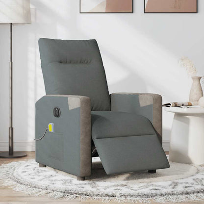 vidaXL Massagesessel Elektrisch Dunkelgrau Stoff
