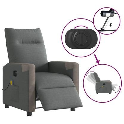 vidaXL Massagesessel Elektrisch Dunkelgrau Stoff
