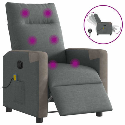 vidaXL Massagesessel Elektrisch Dunkelgrau Stoff