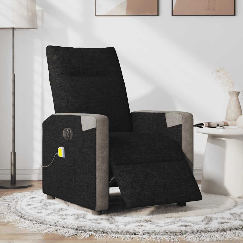vidaXL Massagesessel Elektrisch Schwarz Stoff