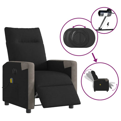 vidaXL Massagesessel Elektrisch Schwarz Stoff