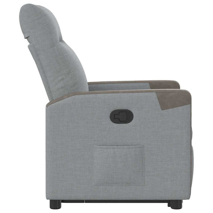 vidaXL Relaxsessel mit Aufstehhilfe Hellgrau Stoff