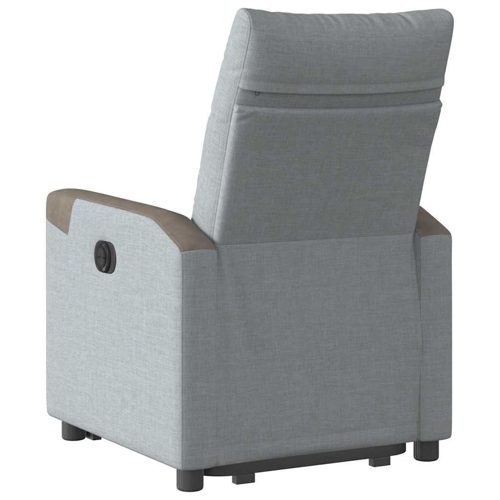 vidaXL Relaxsessel mit Aufstehhilfe Hellgrau Stoff
