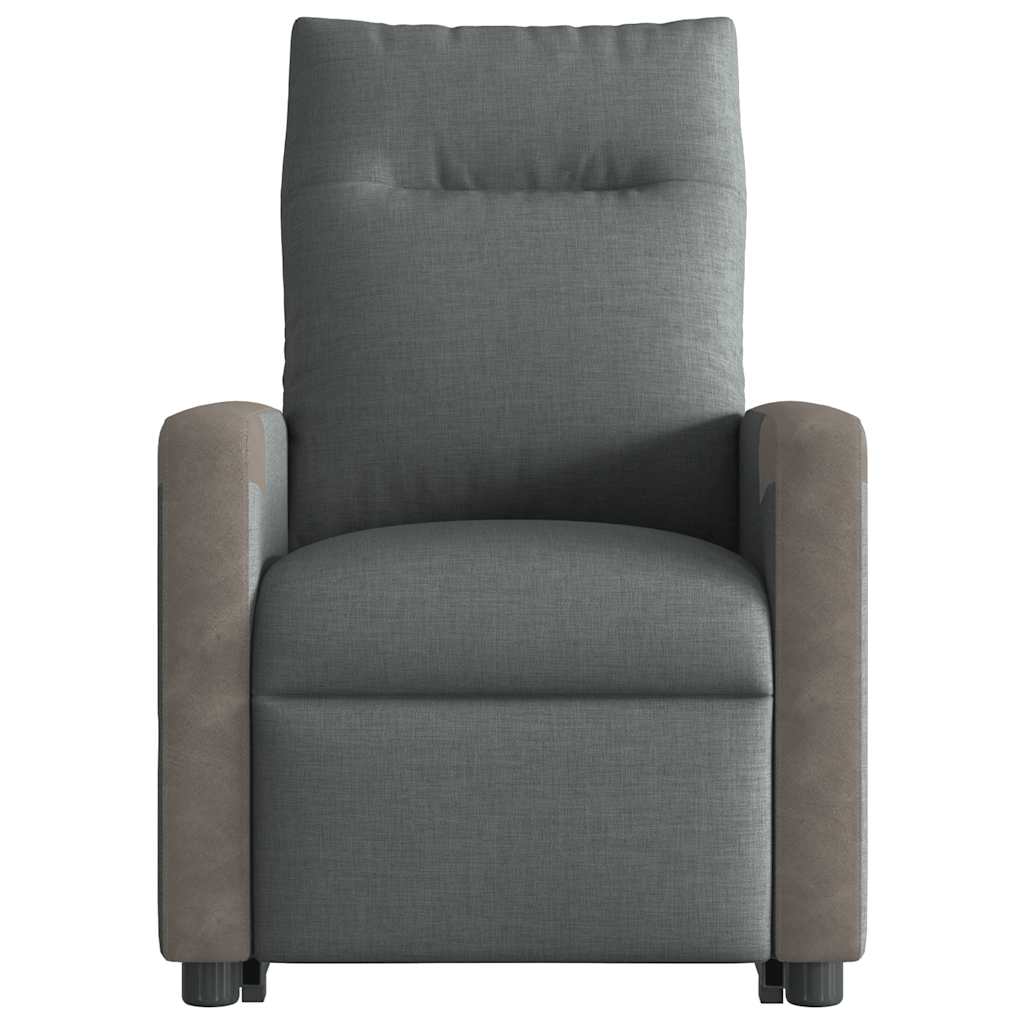 vidaXL Relaxsessel mit Aufstehhilfe Dunkelgrau Stoff