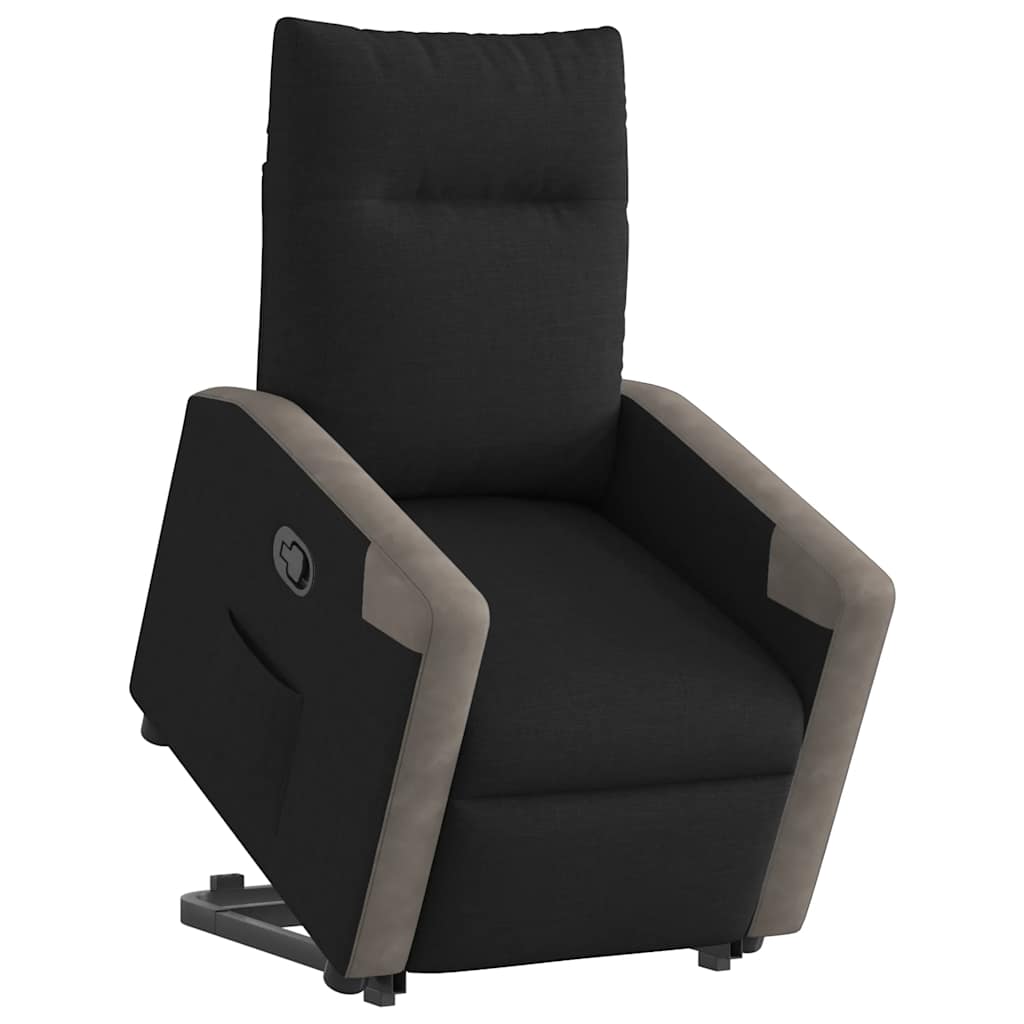 vidaXL Relaxsessel mit Aufstehhilfe Schwarz Stoff