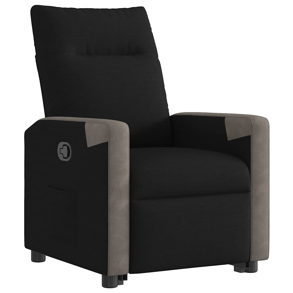 vidaXL Relaxsessel mit Aufstehhilfe Schwarz Stoff