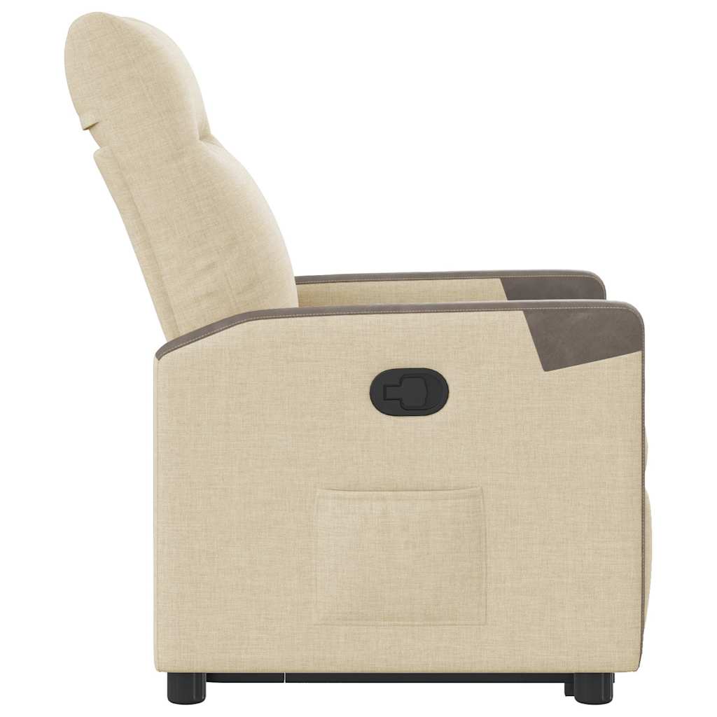 vidaXL Relaxsessel mit Aufstehhilfe Creme Stoff