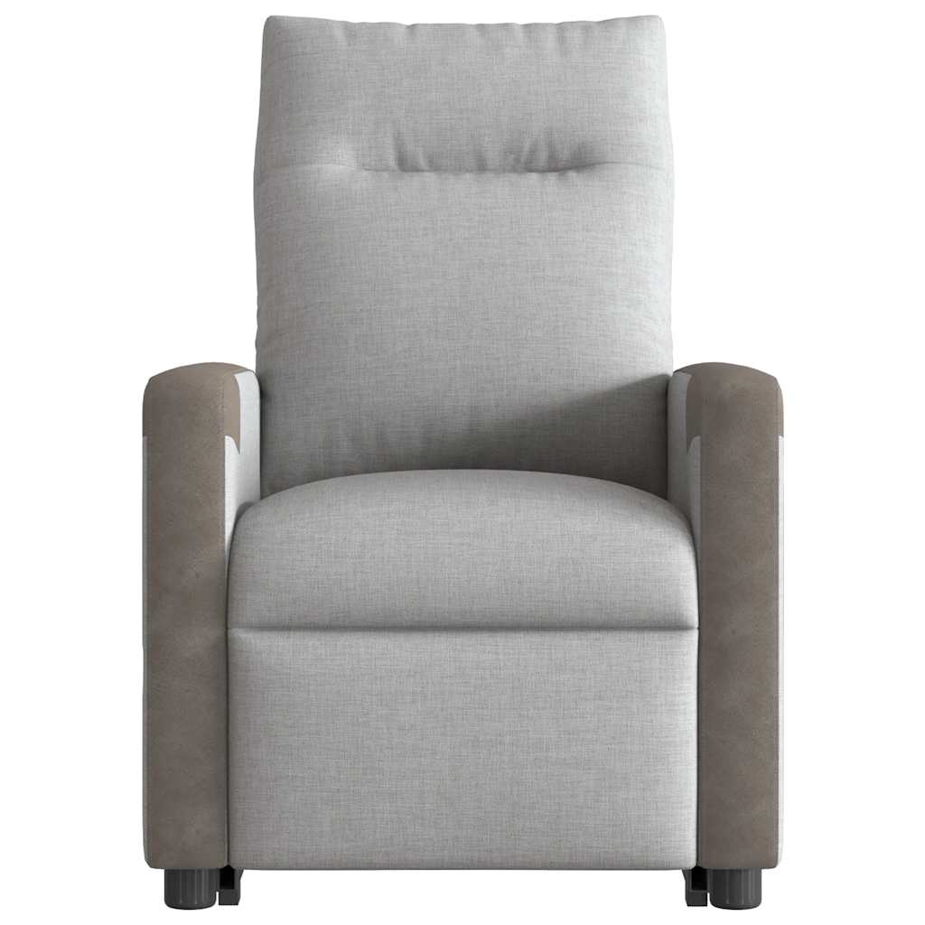 vidaXL Massagesessel mit Aufstehhilfe Wolkengrau Stoff