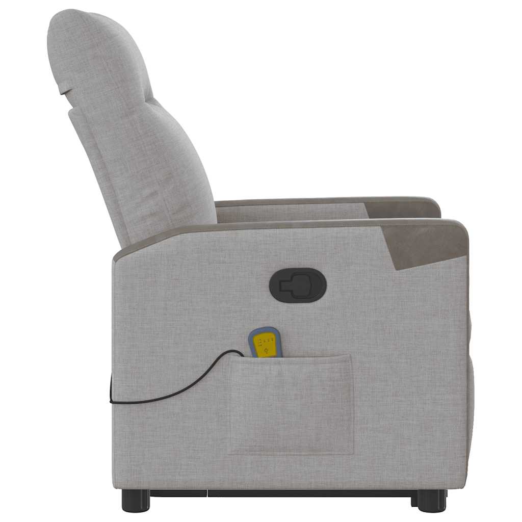 vidaXL Massagesessel mit Aufstehhilfe Wolkengrau Stoff