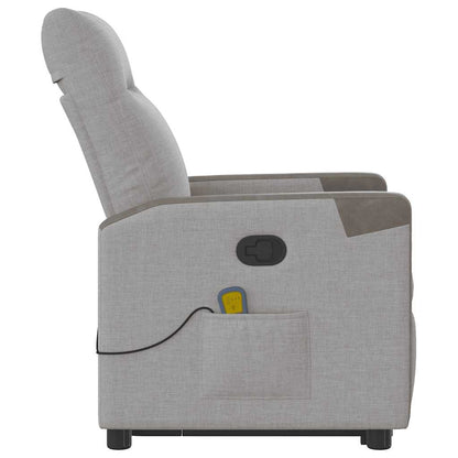 vidaXL Massagesessel mit Aufstehhilfe Wolkengrau Stoff