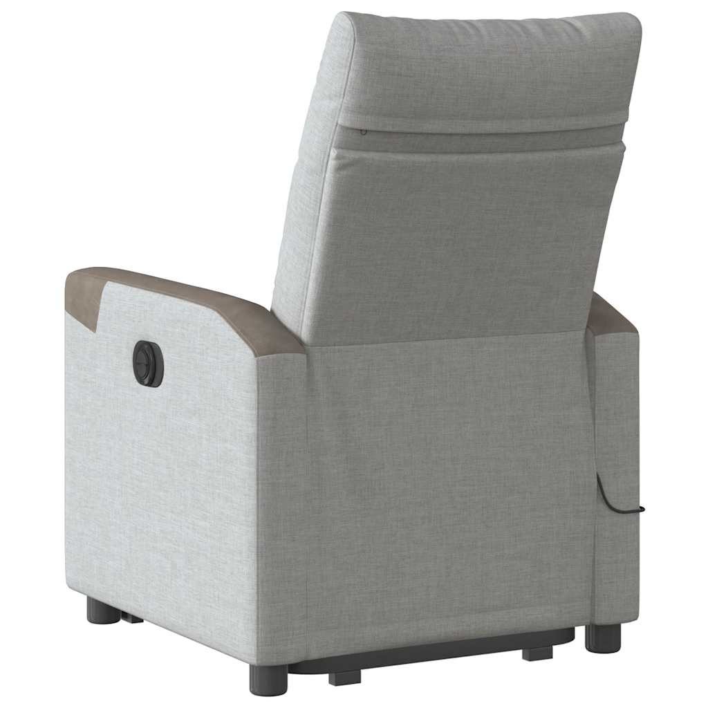 vidaXL Massagesessel mit Aufstehhilfe Wolkengrau Stoff