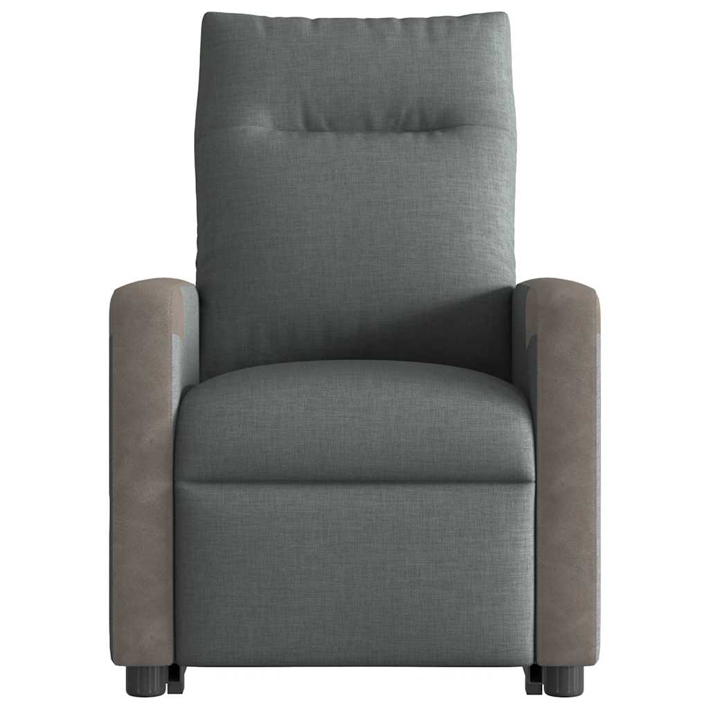 vidaXL Massagesessel mit Aufstehhilfe Dunkelgrau Stoff