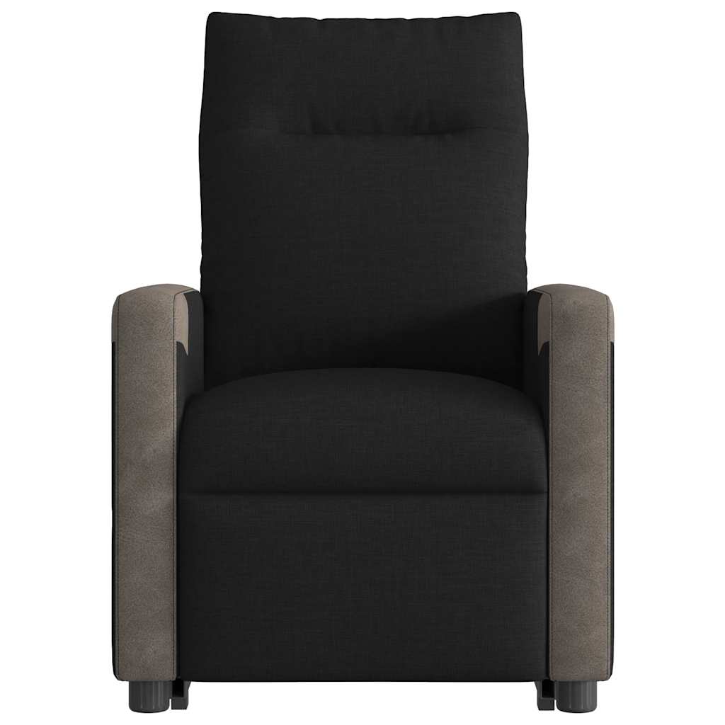 vidaXL Massagesessel mit Aufstehhilfe Schwarz Stoff