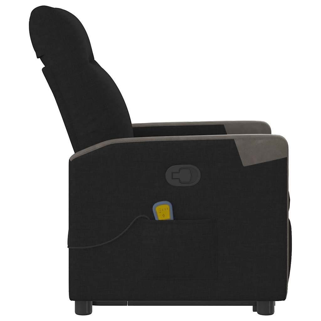 vidaXL Massagesessel mit Aufstehhilfe Schwarz Stoff