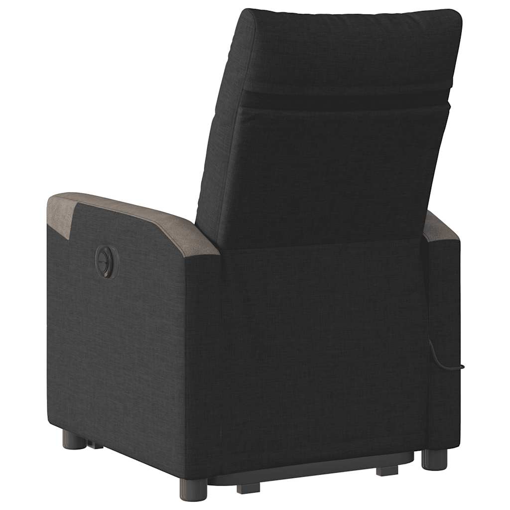 vidaXL Massagesessel mit Aufstehhilfe Schwarz Stoff