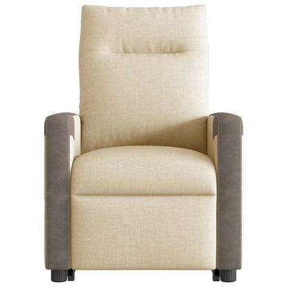 vidaXL Massagesessel mit Aufstehhilfe Creme Stoff