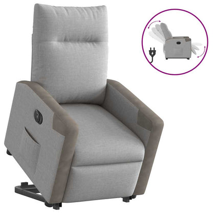 vidaXL Relaxsessel mit Aufstehhilfe Elektrisch Wolkengrau Stoff