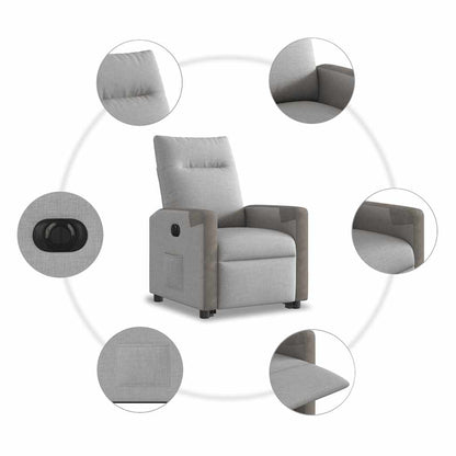 vidaXL Relaxsessel mit Aufstehhilfe Elektrisch Wolkengrau Stoff
