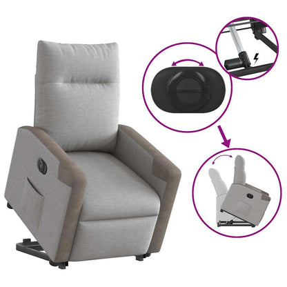 vidaXL Relaxsessel mit Aufstehhilfe Elektrisch Wolkengrau Stoff