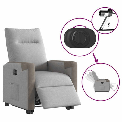 vidaXL Relaxsessel mit Aufstehhilfe Elektrisch Wolkengrau Stoff