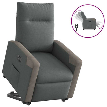 vidaXL Relaxsessel mit Aufstehhilfe Elektrisch Dunkelgrau Stoff