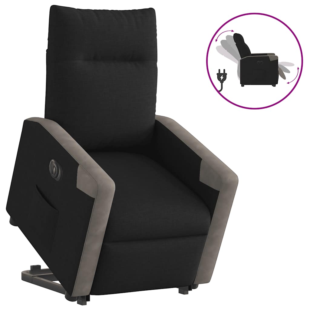 vidaXL Relaxsessel mit Aufstehhilfe Elektrisch Schwarz Stoff