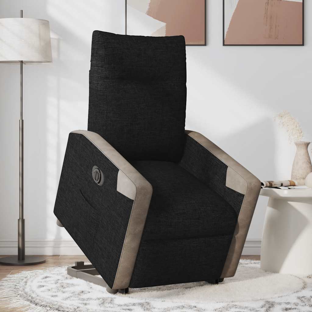 vidaXL Relaxsessel mit Aufstehhilfe Elektrisch Schwarz Stoff