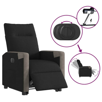 vidaXL Relaxsessel mit Aufstehhilfe Elektrisch Schwarz Stoff