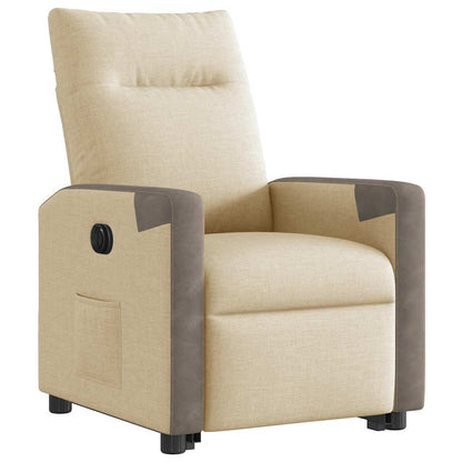 vidaXL Relaxsessel mit Aufstehhilfe Elektrisch Creme Stoff