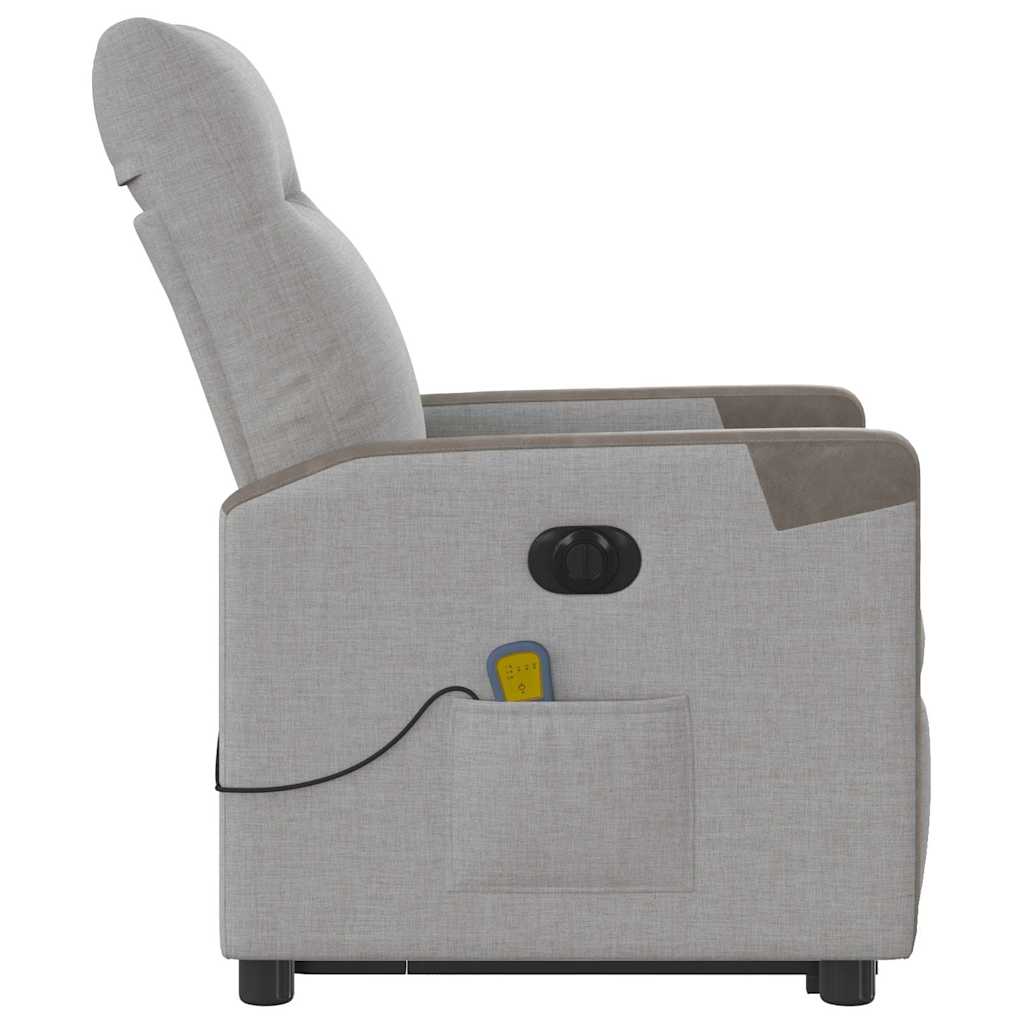 vidaXL Massagesessel mit Aufstehhilfe Elektrisch Wolkengrau Stoff