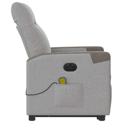 vidaXL Massagesessel mit Aufstehhilfe Elektrisch Wolkengrau Stoff
