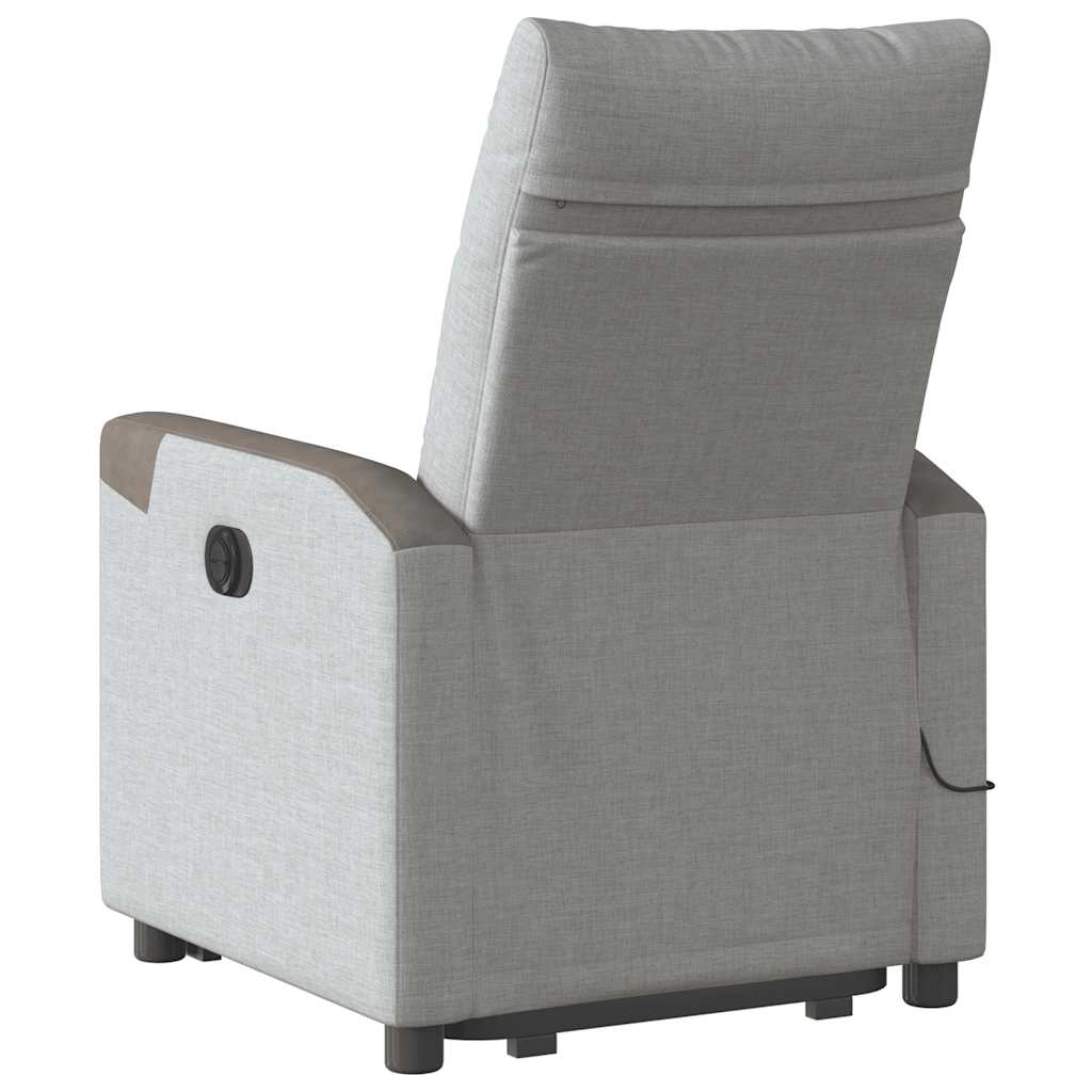vidaXL Massagesessel mit Aufstehhilfe Elektrisch Wolkengrau Stoff