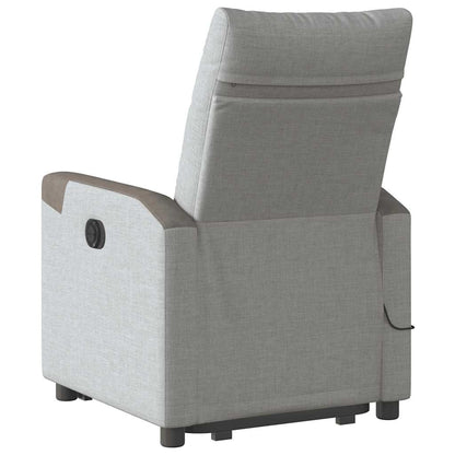 vidaXL Massagesessel mit Aufstehhilfe Elektrisch Wolkengrau Stoff