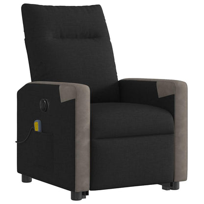 vidaXL Elektrischer Massagesessel mit Aufstehhilfe Schwarz Stoff