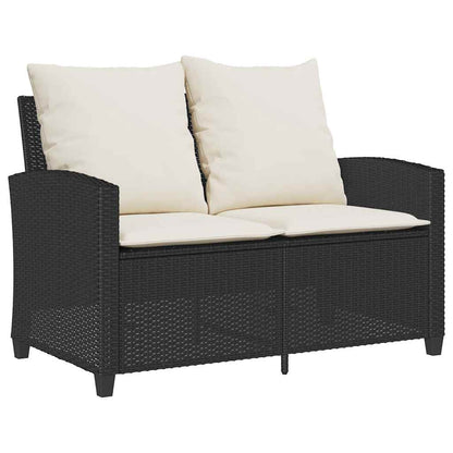 6-tlg. Garten-Sofagarnitur mit Kissen Schwarz Poly Rattan