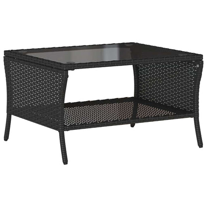 6-tlg. Garten-Sofagarnitur mit Kissen Schwarz Poly Rattan