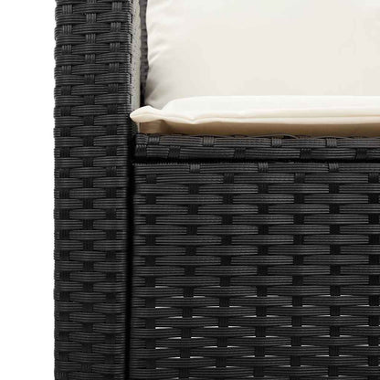 6-tlg. Garten-Sofagarnitur mit Kissen Schwarz Poly Rattan
