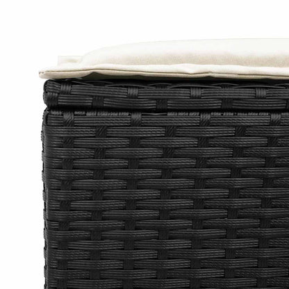 6-tlg. Garten-Sofagarnitur mit Kissen Schwarz Poly Rattan