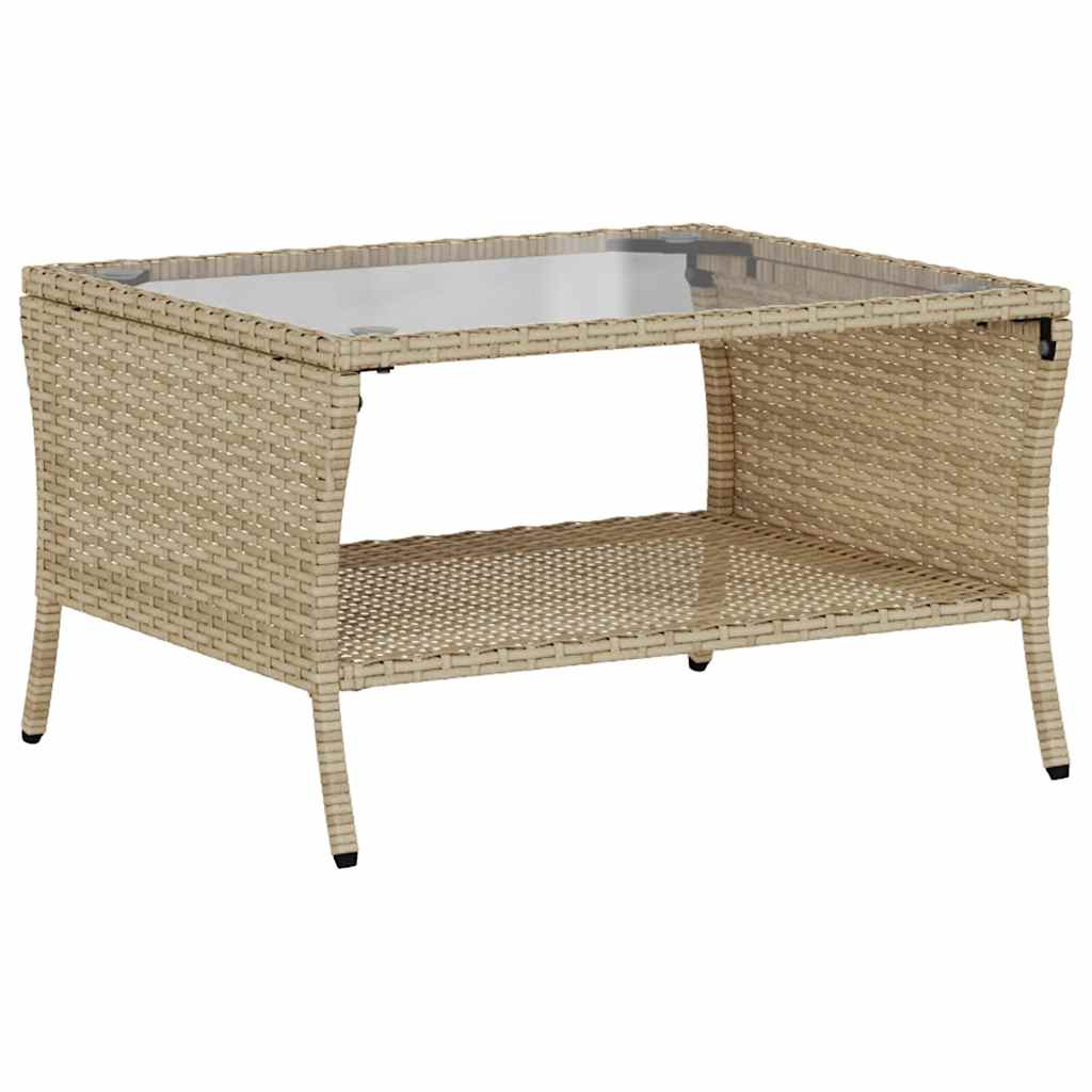 6-tlg. Garten-Sofagarnitur mit Kissen Beige Poly Rattan