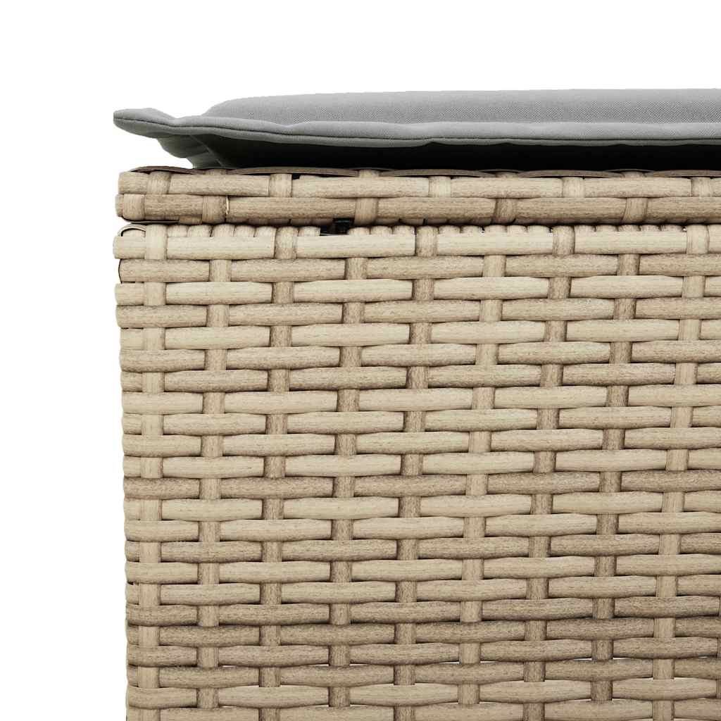 6-tlg. Garten-Sofagarnitur mit Kissen Beige Poly Rattan