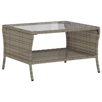 6-tlg. Garten-Sofagarnitur mit Kissen Grau Poly Rattan