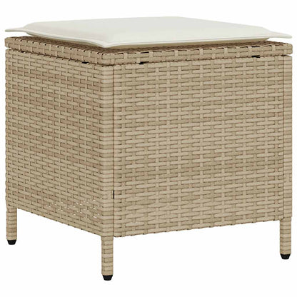 6-tlg. Garten-Sofagarnitur mit Kissen Beige Poly Rattan